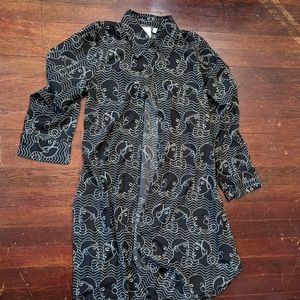 Black and white button down shirt dress